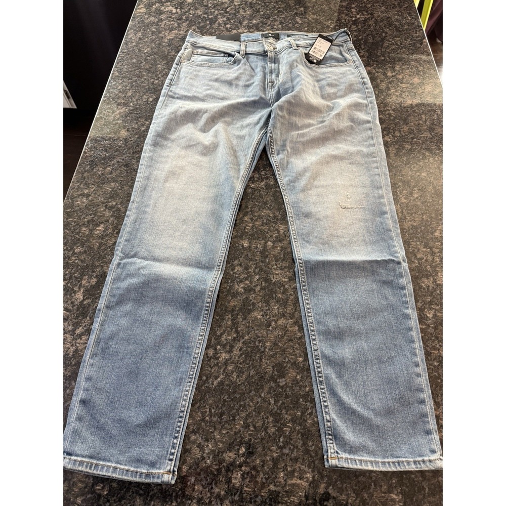 NWT 7 For All Mankind Tapered Slimmy Jeans Mens 36 Denim Pants In Freeport Blue